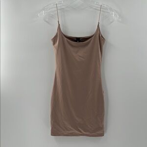 AKIRA Tan/Pink Spaghetti Strap Dress